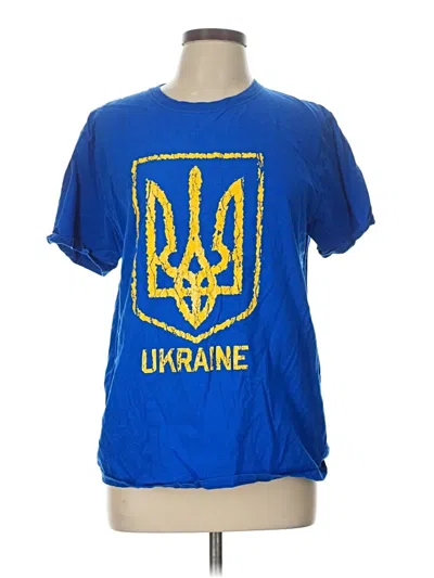 Pre-owned Fruit Of The Loom Short Sleeve T-shirt In Blue