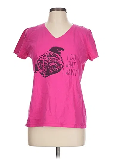 Pre-owned Fruit Of The Loom Short Sleeve T-shirt In Pink
