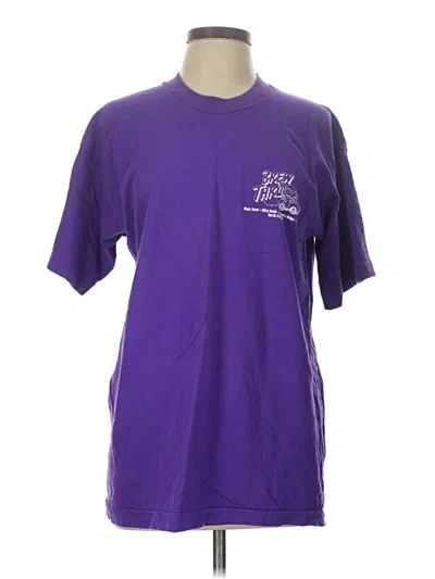 Pre-owned Fruit Of The Loom Short Sleeve T-shirt In Purple