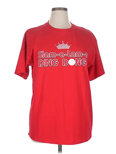 Pre-owned Fruit Of The Loom Short Sleeve T-shirt In Red