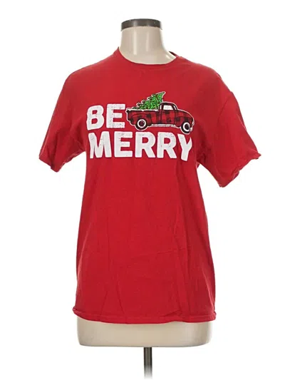 Pre-owned Fruit Of The Loom Short Sleeve T-shirt In Red