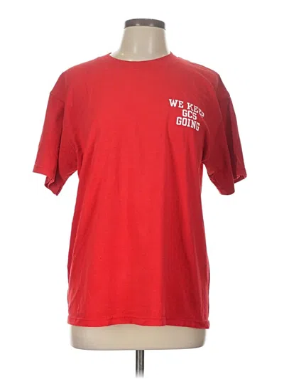 Pre-owned Fruit Of The Loom Short Sleeve T-shirt In Red