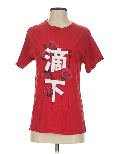 Pre-owned Fruit Of The Loom Short Sleeve T-shirt In Red
