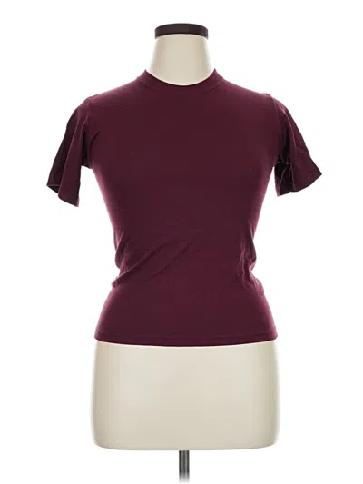 Pre-owned Fruit Of The Loom Short Sleeve Turtleneck In Burgundy