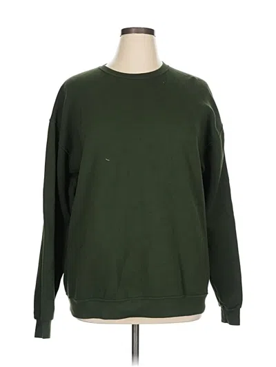 Pre-owned Fruit Of The Loom Sweatshirt In Green