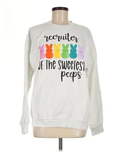 Pre-owned Fruit Of The Loom Sweatshirt In White