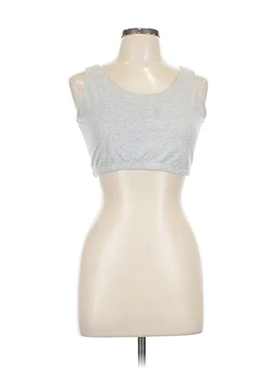 Pre-owned Fruit Of The Loom Tank Top Silver Strapless Neckline Tops