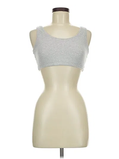 Pre-owned Fruit Of The Loom Tank Top Silver Strapless Neckline Tops