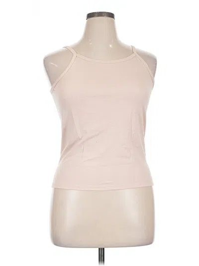 Pre-owned Fruit Of The Loom Tank Top Tan Halter Neckline Tops In Brown