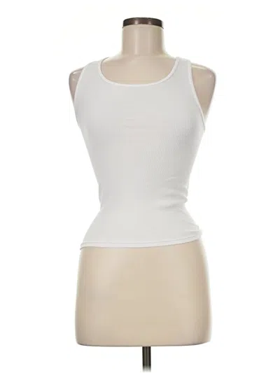 Pre-owned Fruit Of The Loom Tank Top White Strapless Neckline Tops