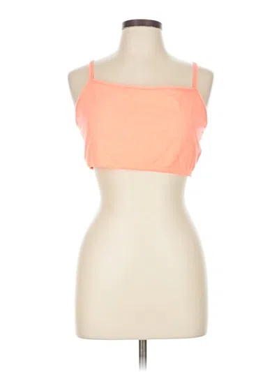Pre-owned Fruit Of The Loom Tube Top Orange Strapless Neckline Tops