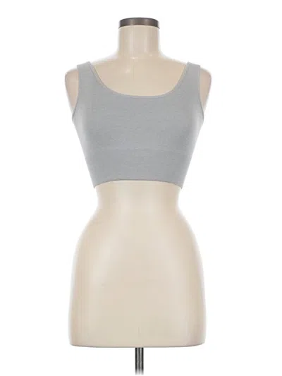 Pre-owned Fruit Of The Loom Tube Top Silver Strapless Neckline Tops