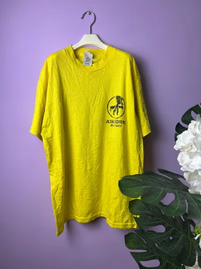 Pre-owned Fruit Of The Loom Vintage Yellow Airborn Military Scorpion Tees