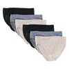 Fruit Of The Loom Women's Microfiber Hi-cut Panties Assorted (6 Pack) In Multi