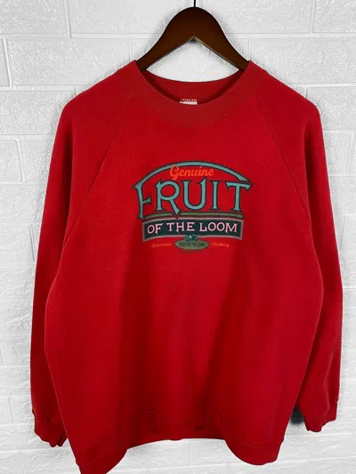 Pre-owned Fruit Of The Loom X Vintage 90's Fruit Of The Loom Sweatshirt In Red