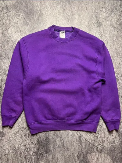 Pre-owned Fruit Of The Loom X Vintage Fruit Of The Loom Basic Heavyweight Sweatshirt In Purple