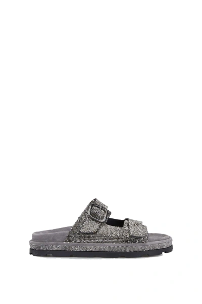 Fruit Smoke Flat Sandals In Grey