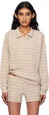 Fruity Booty Beige Lucky Stripe Polo In Multi