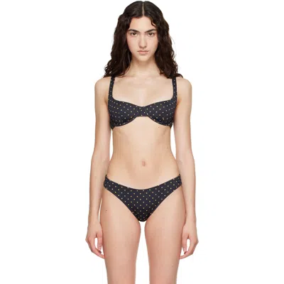 Fruity Booty Black Celine Polka Bikini Top