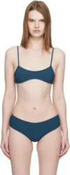 Fruity Booty Navy Bream Stripe Bikini Top In Blue