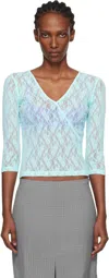 Fruity Booty Blue Lace Moss Wrap T-shirt In Blue