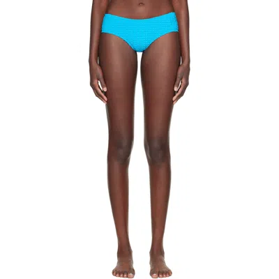 Fruity Booty Blue Seersucker Bikini Bottom