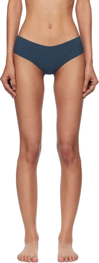 Fruity Booty Navy Bream Stripe Bikini Bottom In Blue