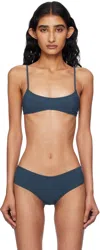 Fruity Booty Navy Bream Stripe Bikini Top In Blue