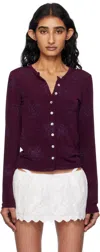 Fruity Booty Purple Isola Sparkly Cardigan In Purple