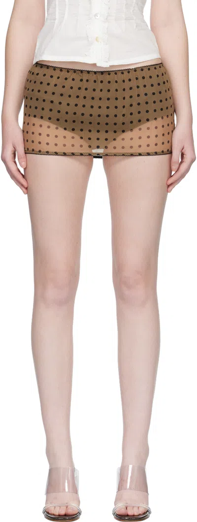 Fruity Booty Tan Polka Bloomer Skort In Brown