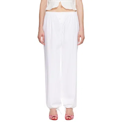 Fruity Booty White Poplin Trousers