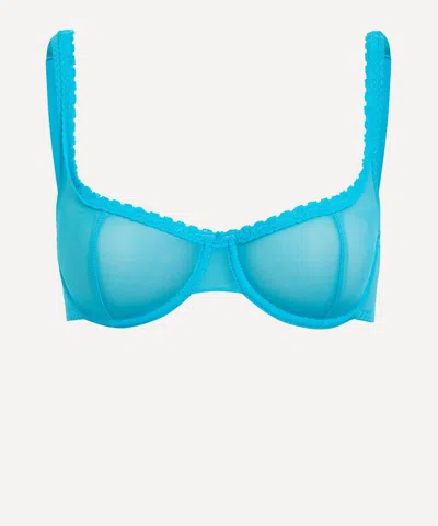 Fruity Booty Women's Aqua Moss Mesh Bra In Blue