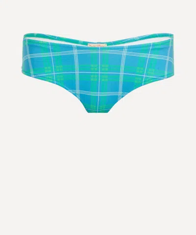 Fruity Booty Women's Blue-green Check Bikini Bottoms