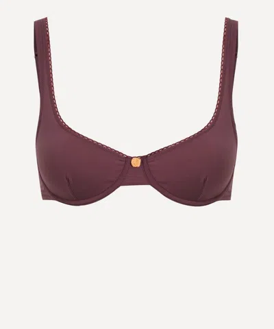 Fruity Booty Women's Dusty Plum Bra In Burgundy
