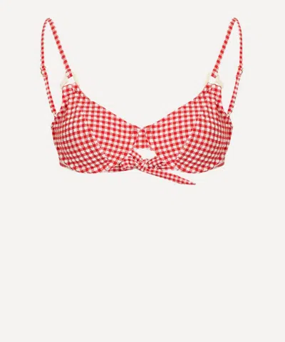 Fruity Booty Women's Zoe Red Gingham Bikini Top