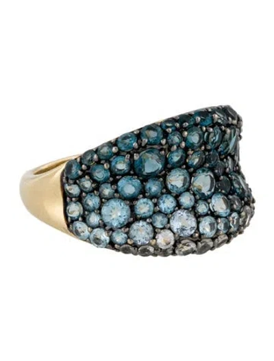 Pre-owned Fry Powers 14k Topaz & Synthetic Spinel Ring In Multi