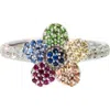Fry Powers Flower Powers Pave Ring In Multi