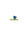 Fry Powers Gem + Enamel Stacking Ring In Zucchini/fern Green