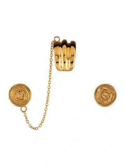 Pre-owned Fry Powers Sun Powers Ear Chain Stud Earrings In Multicolor