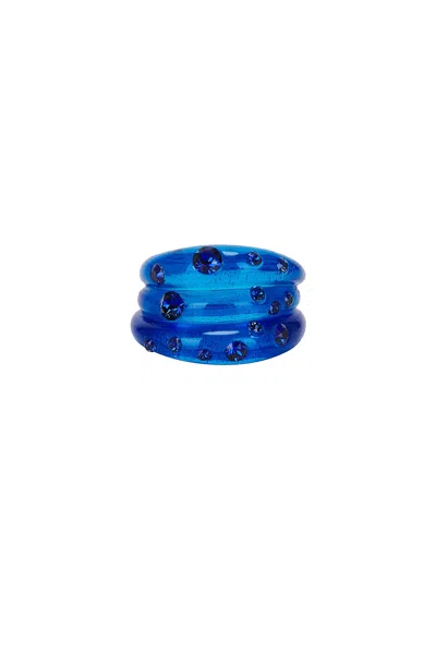 Fry Powers Sun Powers Resin Crystal Ring In Blue