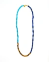Fry Powers Turquoise, Lapis, Tiger Eye Rope Necklace In Multi