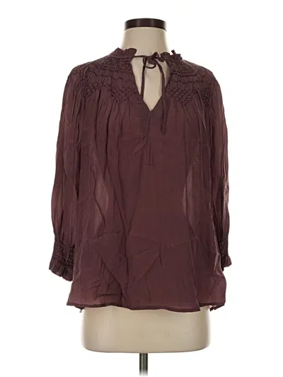 Pre-owned Frye 3/4 Sleeve Blouse In Burgundy