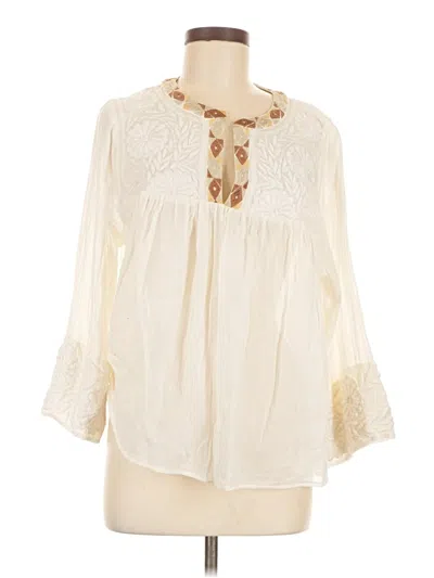 Pre-owned Frye 3/4 Sleeve Blouse In Ivory