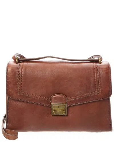 Frye Alex Flap Leather Shoulder Bag In Brown