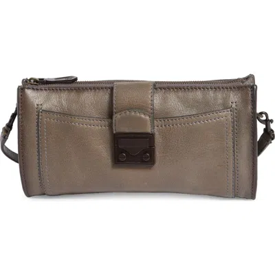 Frye Alex Leatherclutch Bag In Gray