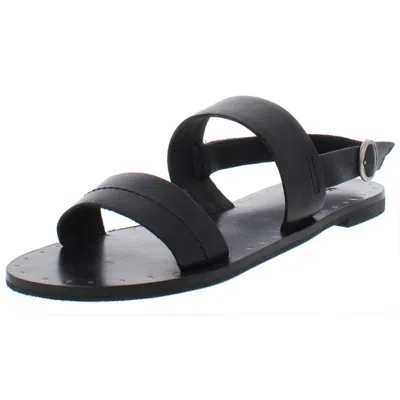 Frye Ally 2 Womens Leather Slingback Flat Sandals In Black