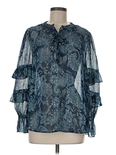 Pre-owned Frye And Co 3/4 Sleeve Blouse In Blue