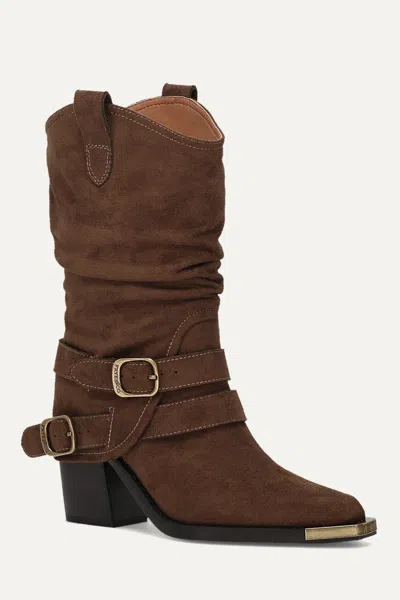 Frye And Co Ashlyn Spat Boot In Brown