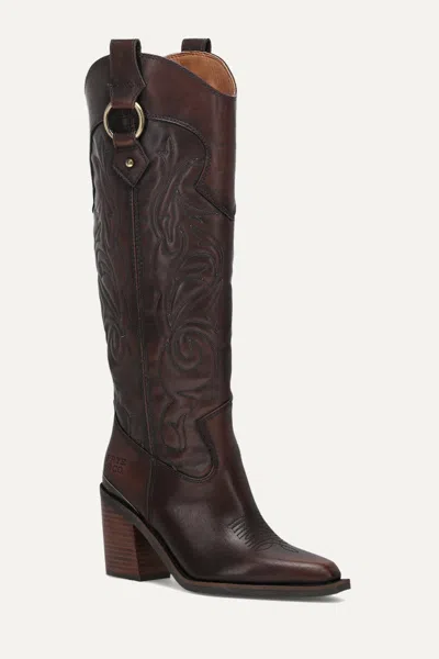 Frye And Co Ashlyn Tall Deco Stitch In Brown