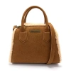 Frye And Co Faux Suede Sherling Satchel In Brown